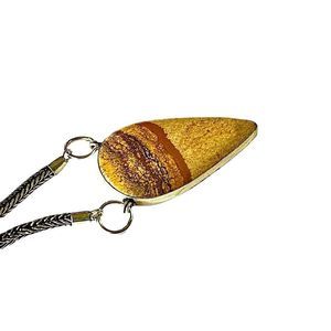 Natural Picture Jasper Gemstone in a 925 Stamped Silver Overlay Necklace